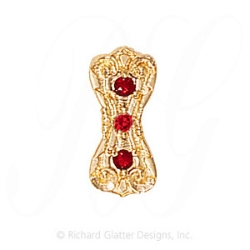 GS435 G - 14 Karat Gold Garnet Slide 